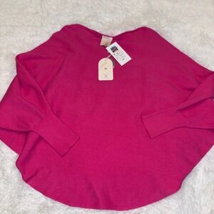 Kerisma Spacedye Sweater Womens S/M Hot Pink NWT Dolman Sleeve Ribbed G550